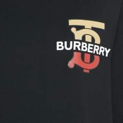 Burberry Black Logo Print Cotton Crew Neck T-Shirt M