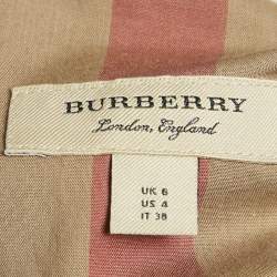 Pre Owned Burberry Brown Tartan Check Cotton Belted Mini Dress S