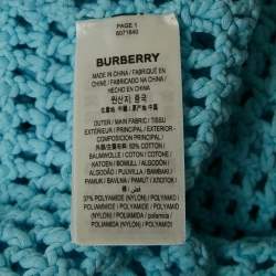 Burberry Blue Crochet Belted Sheer Tank Dress L