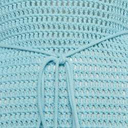 Burberry Blue Crochet Belted Sheer Tank Dress L