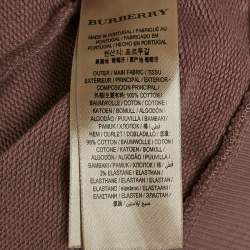 Burberry Pink Cotton Hooded Zip-Up Oversized Jacket XS