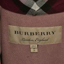 Burberry Pink Cotton Hooded Zip-Up Oversized Jacket XS