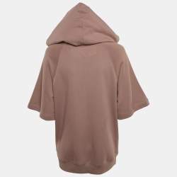 Burberry Pink Cotton Hooded Zip-Up Oversized Jacket XS