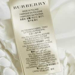 Burberry London White Circular Fil Coupe Crepe Midi Skirt L
