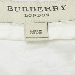Burberry London White Circular Fil Coupe Crepe Midi Skirt L