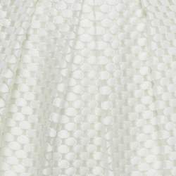 Burberry London White Circular Fil Coupe Crepe Midi Skirt L
