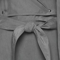 Burberry Grey Taffeta Silk Capelet Trench Dress S
