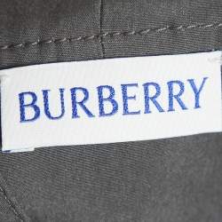 Burberry Grey Taffeta Silk Capelet Trench Dress S