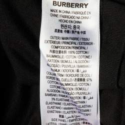 Burberry Black Cotton Check Paneled Oversized T-Shirt S