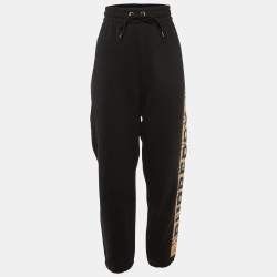 Burberry Black Logo Strip Detail Cotton Knit Joggers M