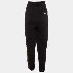 Burberry Black Logo Strip Detail Cotton Knit Joggers M