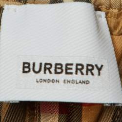 Pre Owned Burberry Beige Nova Check Cotton Straight Leg Pants M