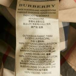 Pre Owned Burberry Black Cotton Double Breasted Belted Trench Coat S