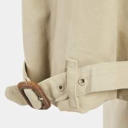 Burberrys' Vintage Beige Cotton Double Breasted Belted Trench Coat XL