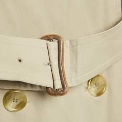 Burberrys' Vintage Beige Cotton Double Breasted Belted Trench Coat XL