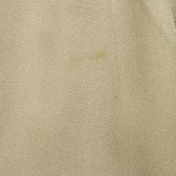 Pre Owned Burberrys' Vintage Beige Cotton Double Breasted Belted Trench Coat L