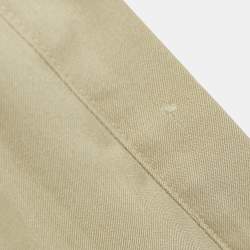 Pre Owned Burberrys' Vintage Beige Cotton Double Breasted Belted Trench Coat L