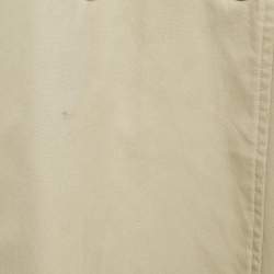 Pre Owned Burberrys' Vintage Beige Cotton Double Breasted Belted Trench Coat L