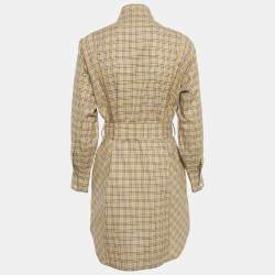 Burberry Brown Vintage Check Cotton Belted Mini Dress S