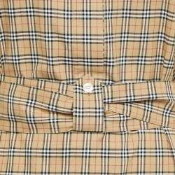 Burberry Brown Vintage Check Cotton Belted Mini Dress S