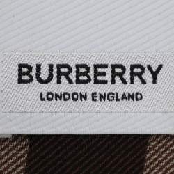 Pre Owned Burberry Brown Check Silk Button Front Blouse XS