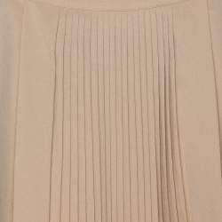 Burberry Beige Pleated Chiffon Midi Skirt XS