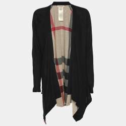 Burberry Black Modal Reversible Open Front Cardigan M