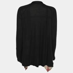 Burberry Black Modal Reversible Open Front Cardigan M