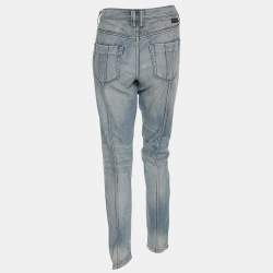 Burberry Blue Denim Ripped Detail Skinny Jeans M