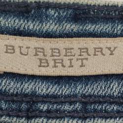 Burberry Blue Denim Ripped Detail Skinny Jeans M
