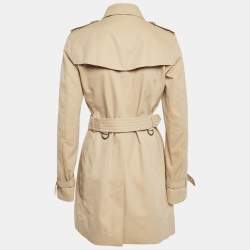 Pre Owned Burberry Beige Gabardine The Kensington Trench Coat S