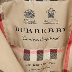 Pre Owned Burberry Beige Gabardine The Kensington Trench Coat S
