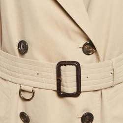 Pre Owned Burberry Beige Gabardine The Kensington Trench Coat S