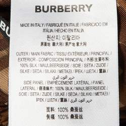 Pre Owned Burberry Brown Monogram Silk Elasticized Waist Pants S
