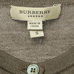 Burberry Brown Wool Buttoned Cardigan S