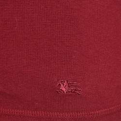 Burberry Red Cotton Full Sleeve T-Shirt S