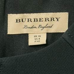 Pre Owned Burberry Black Wool Pocket Detail Sleeveless Tunic Top M