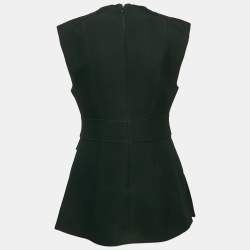 Pre Owned Burberry Black Wool Pocket Detail Sleeveless Tunic Top M