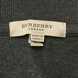 Burberry Grey Cotton Long Sleeve Polo T-Shirt S