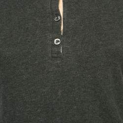 Burberry Grey Cotton Long Sleeve Polo T-Shirt S