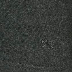 Burberry Grey Cotton Long Sleeve Polo T-Shirt S