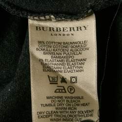 Burberry Grey Cotton Long Sleeve Polo T-Shirt S