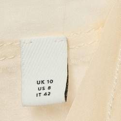 Pre Owned Burberry Beige Silk Raw Edge Detail Shirt M
