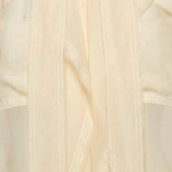 Pre Owned Burberry Beige Silk Raw Edge Detail Shirt M