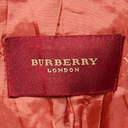 Burberry Brown Floral Jacquard and Velvet Collar Jacket L