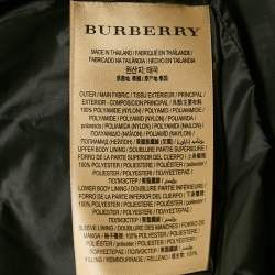 Burberry Black Nylon Real Fur Trim  Limefield Down Coat L