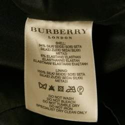 Pre Owned Burberry Black Satin Trim Silk Tiered Mini Dress S