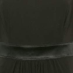 Pre Owned Burberry Black Satin Trim Silk Tiered Mini Dress S