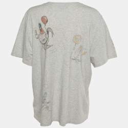 Burberry Grey Printed Cotton Knit T-Shirt XXL