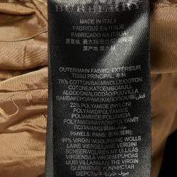 Burberry Prorsum Beige Cotton & Black Tweed Paneled Peplum Double Breasted Jacket M